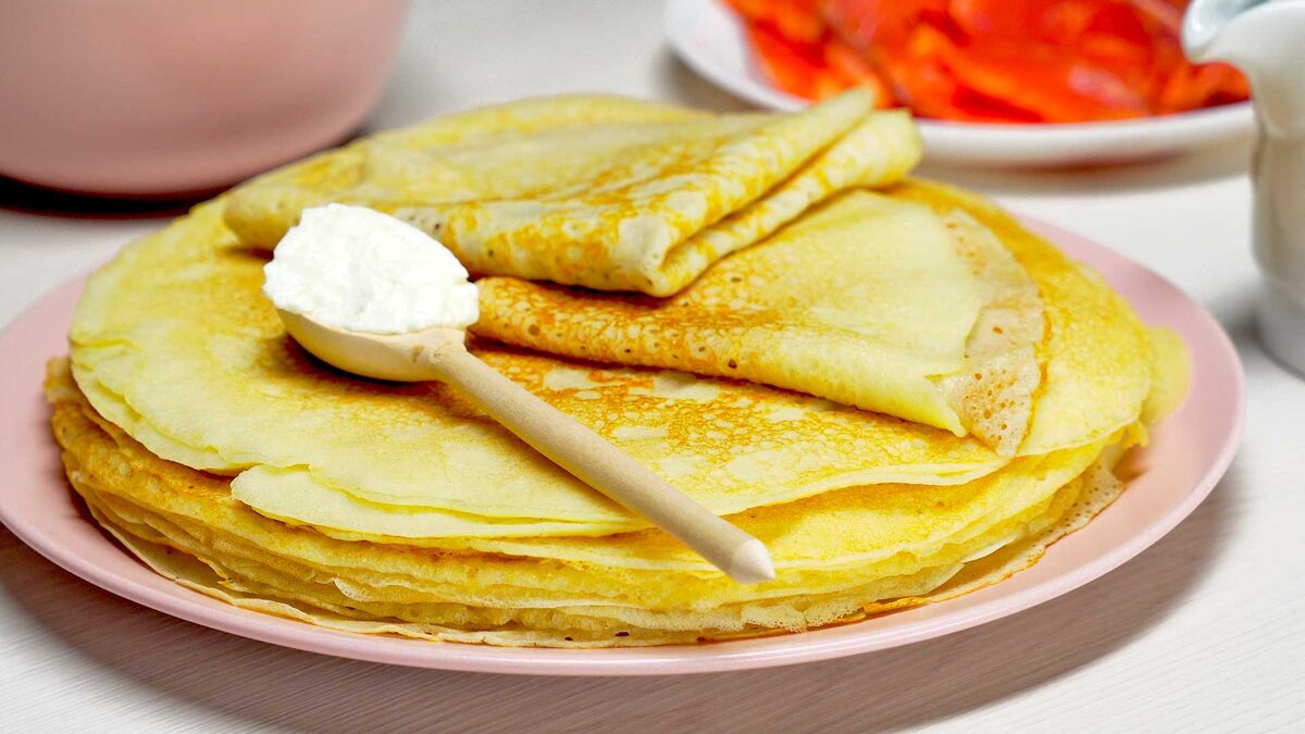  Классические блины на молоке.