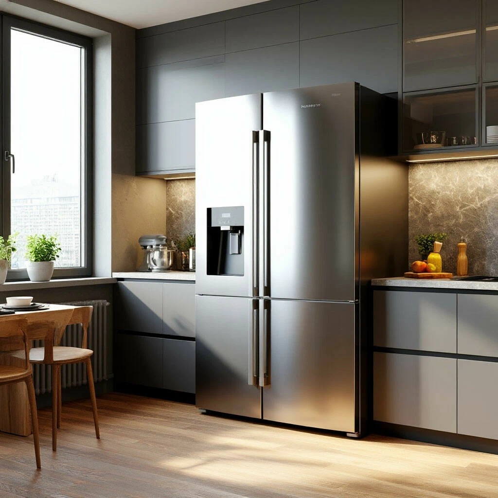 Так нейросеть показала мою мечту. Большой серебристый холодильник