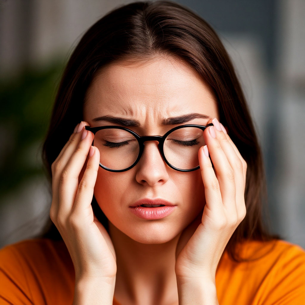 От переутомления глаз может развиться мигрень