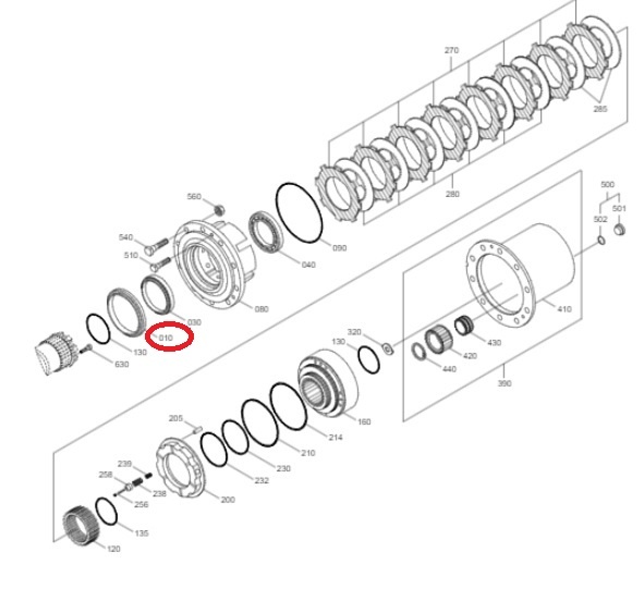 чертеж схема сальника ступицы редуктора Hyundai H940S (ZGAQ-02912)