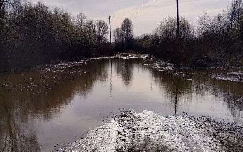    Участок региональной дороги затопило в Удмуртии