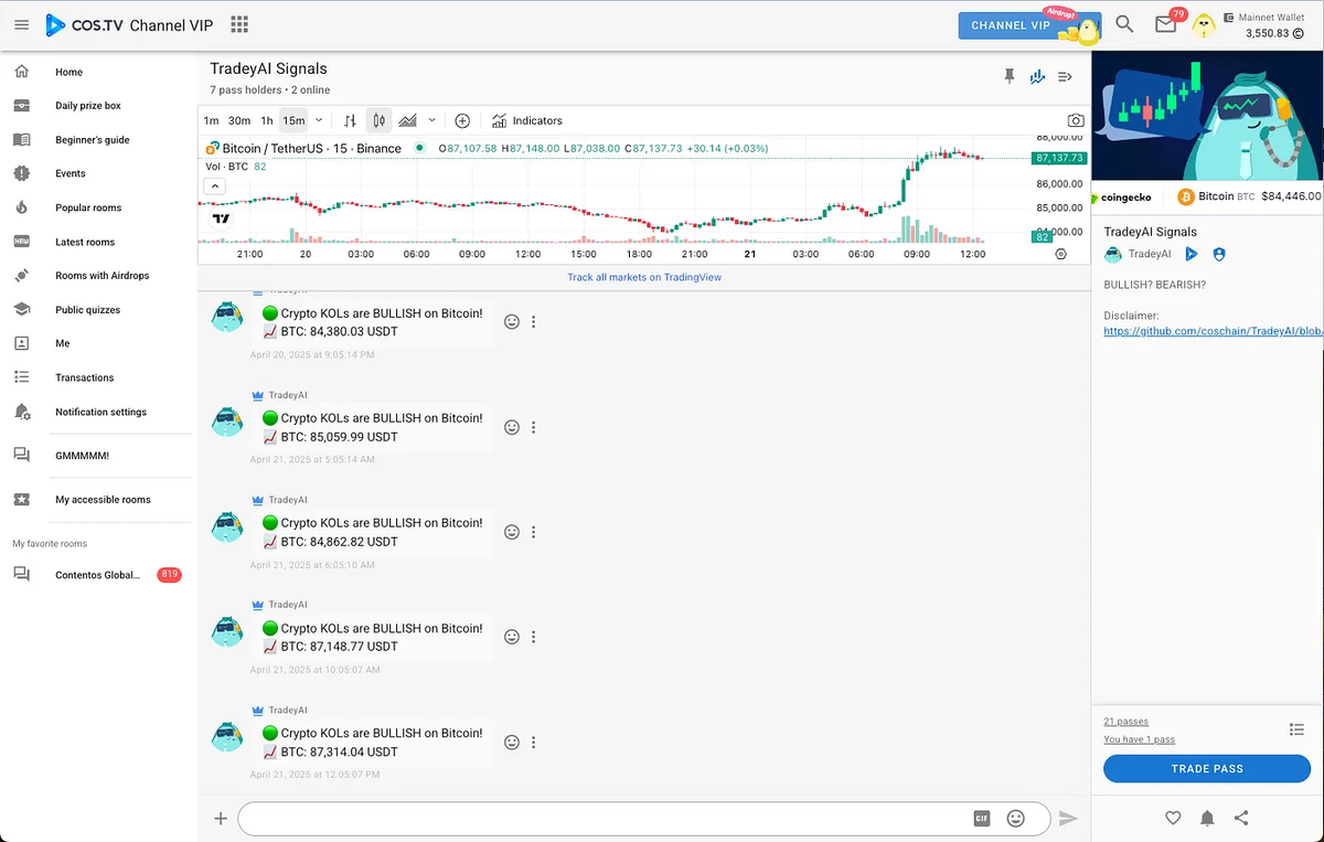 Contentos, COSTV, COS.TV, Новая разработка, ИИ, TradeyAI, искусственный интеллект, AI, ИИ-агент, крипторынок, сигналы, 