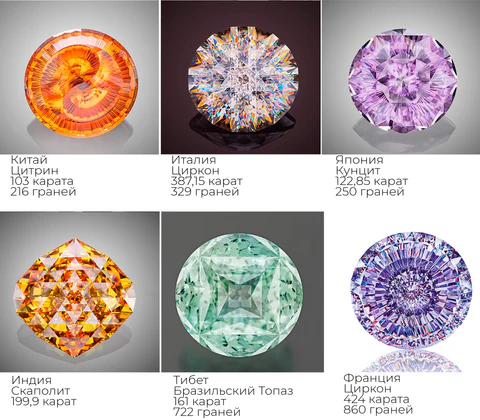 Камни, огранкой которых занимался Виктор Тузлуков. Коллекция "Наследие"