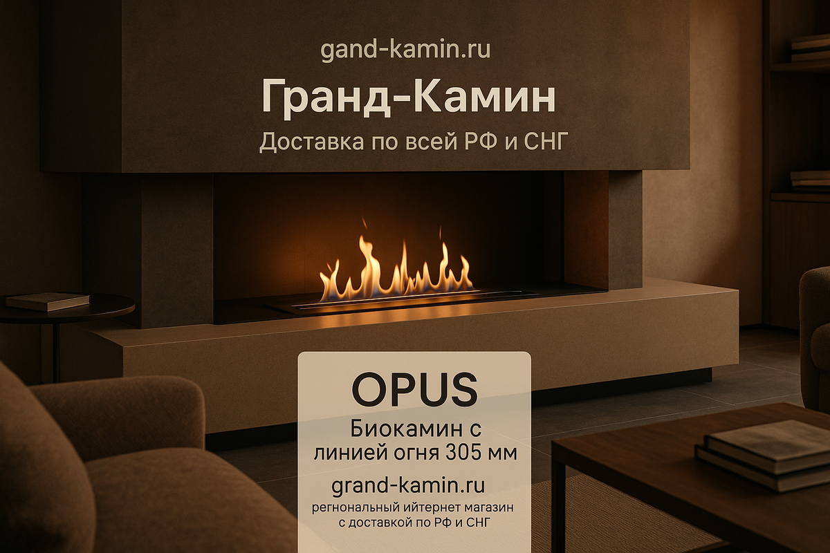    Биокамин Opus: как создать уют и стиль в вашем доме с огненной линией 305 мм Kamin
