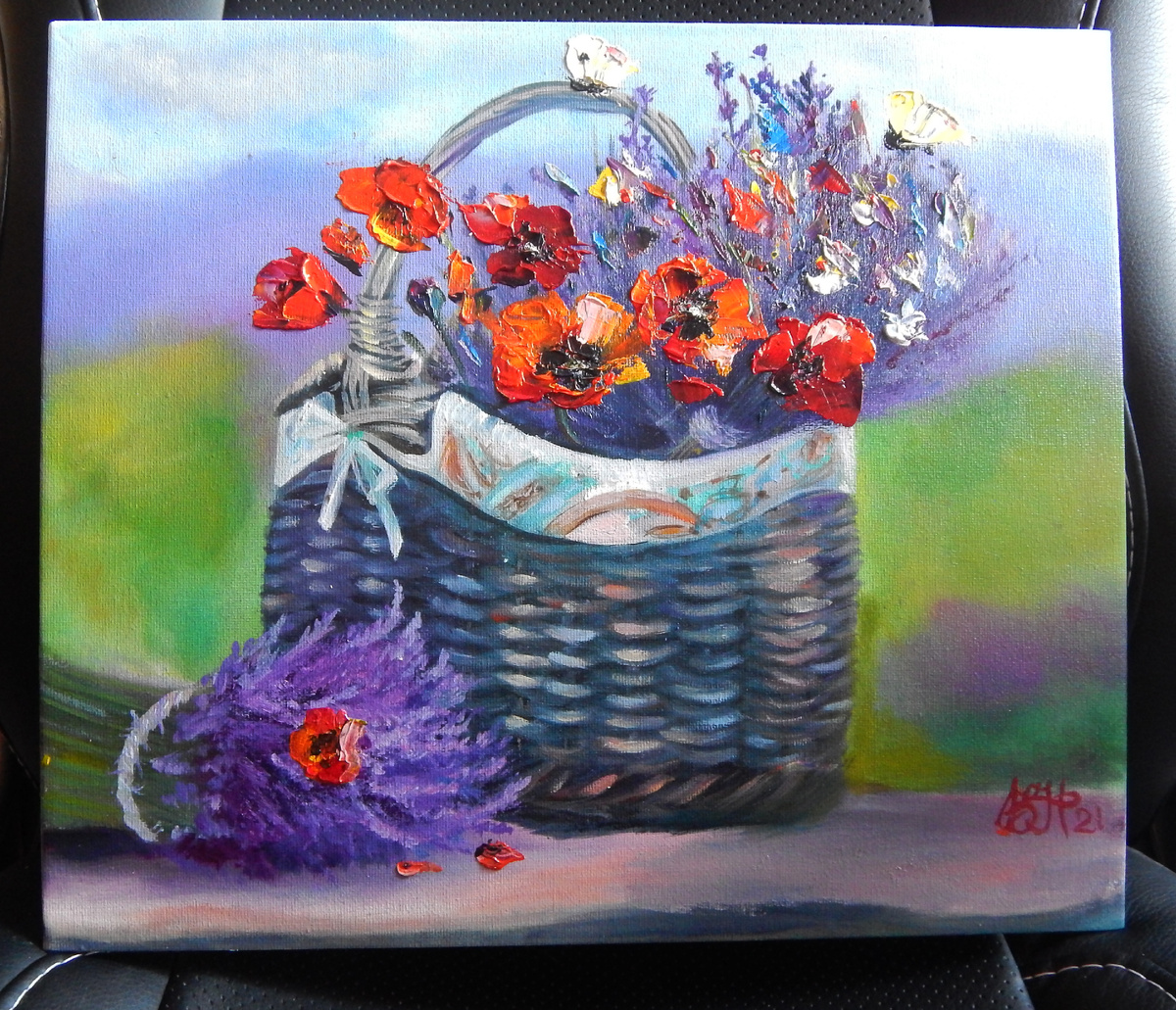 «Утро в Провансе»   Холст на картоне. Лён. Масло.Лак. 30x35 см, без рамы