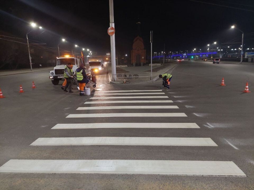    Дорожная разметка. Источник: Пресс-служба мэрии Барнаула