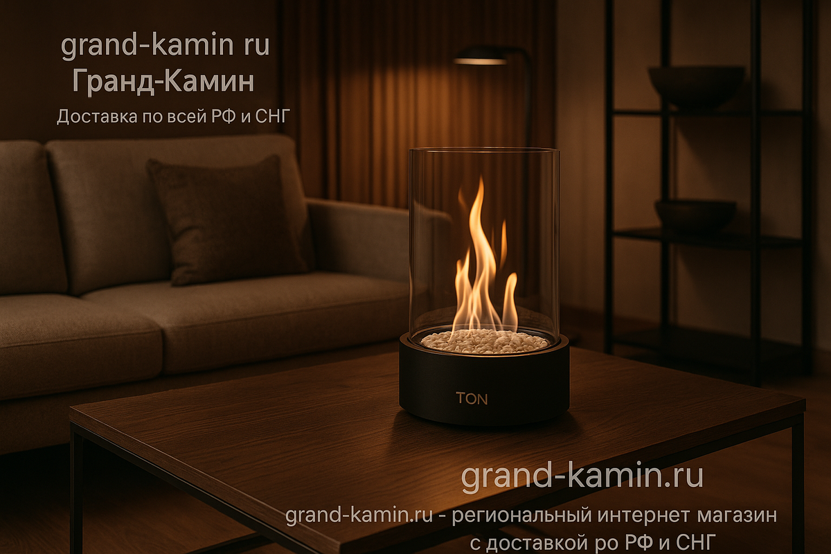    Уютный дом: как настольный биокамин TON от Grand Kamin превратит ваше пространство в оазис стиля и тепла Kamin