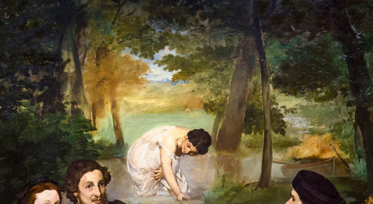 Эдуар Мане "Завтрак на траве". 1863. Холст, масло. 208 × 264,5 см., музей Орсе, Париж. Фото из интернета. 
