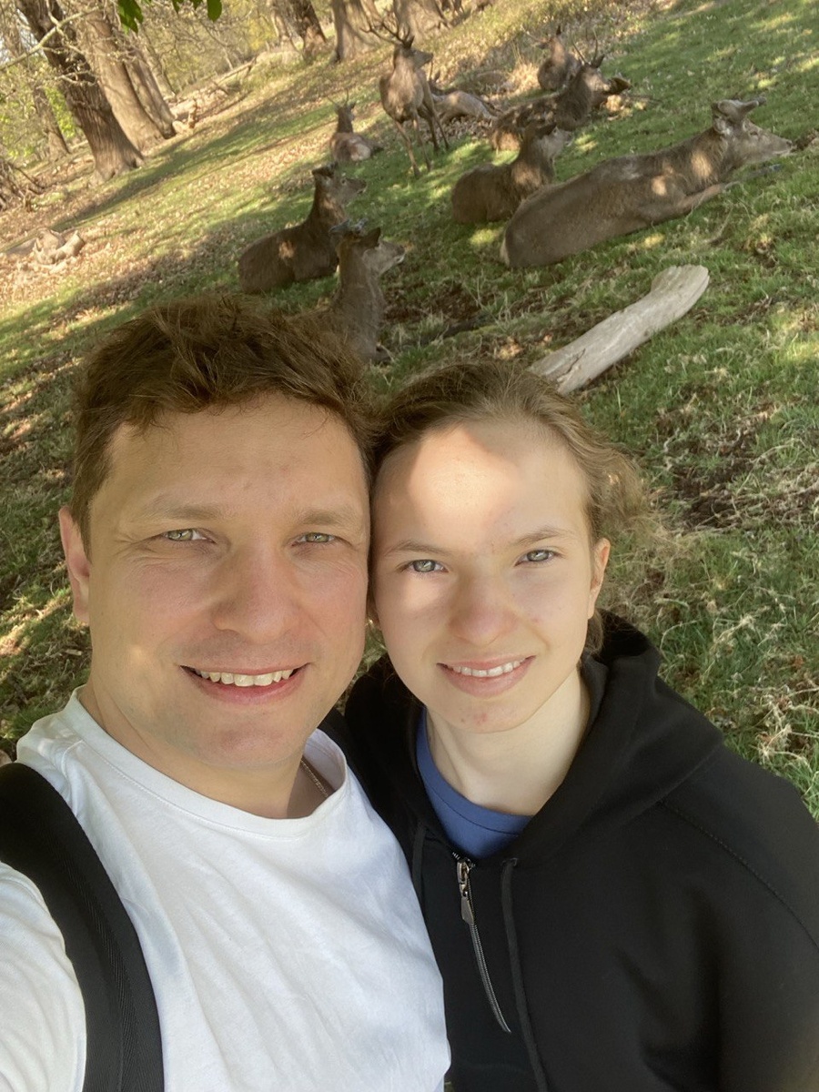 Я с дочкой в Лондонском парке. Погуляли с оленями )))