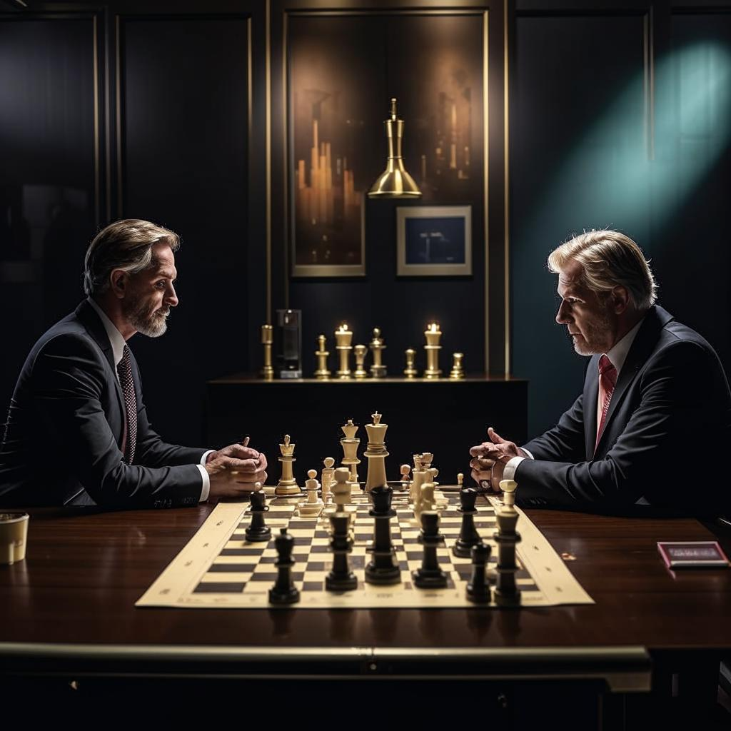 Конфликт сознания и подсознания: изображение метафорического офиса, демонстрирующее борьбу между постановкой целей и сохранением ресурса.