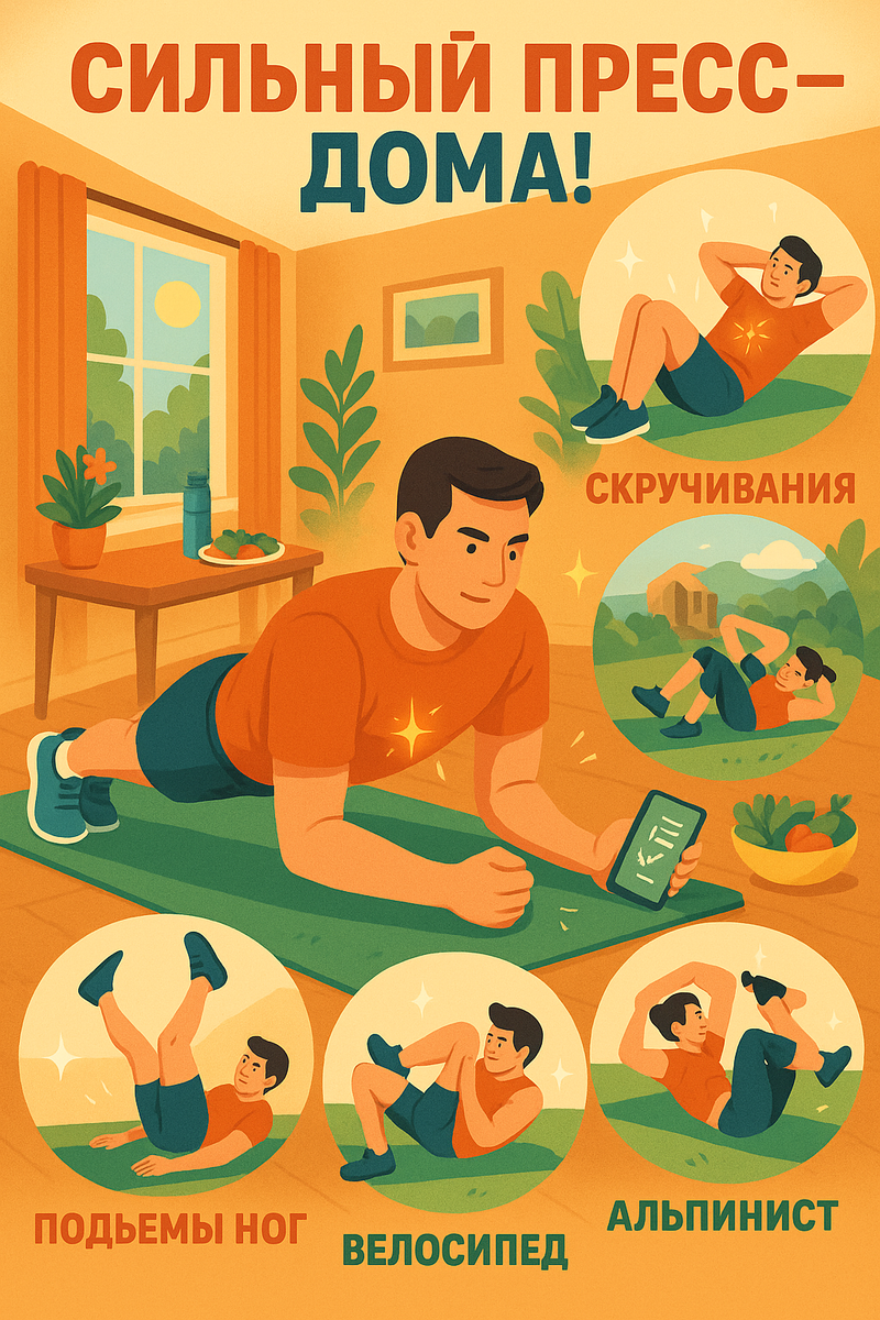 Упражнения для пресса: Простая тренировка для дома