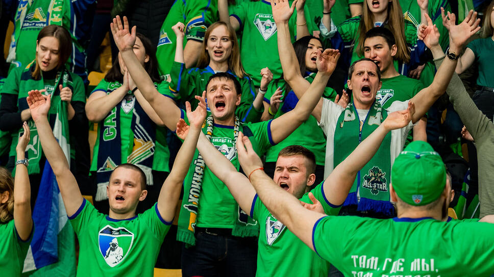 Хоккейная команда из Уфы стала третьим участником полуфинала Кубка Гагарина.📷Фото: Евгения Яблонская / Коммерсантъ