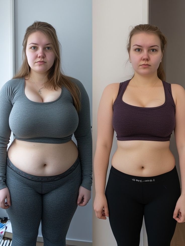 До/после того как Мария внедрила небольшую и забавную привычку в свою жизнь) 