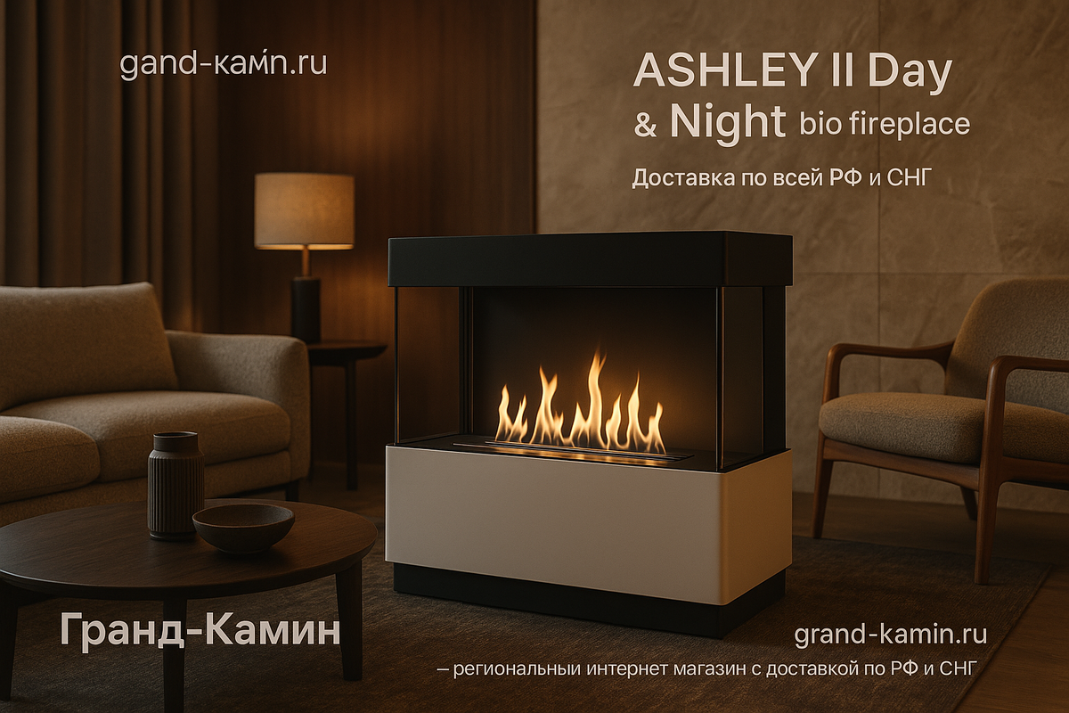    Как биокамин Ashley II Day & Night преобразит ваш интерьер и создаст уют за считанные минуты Kamin