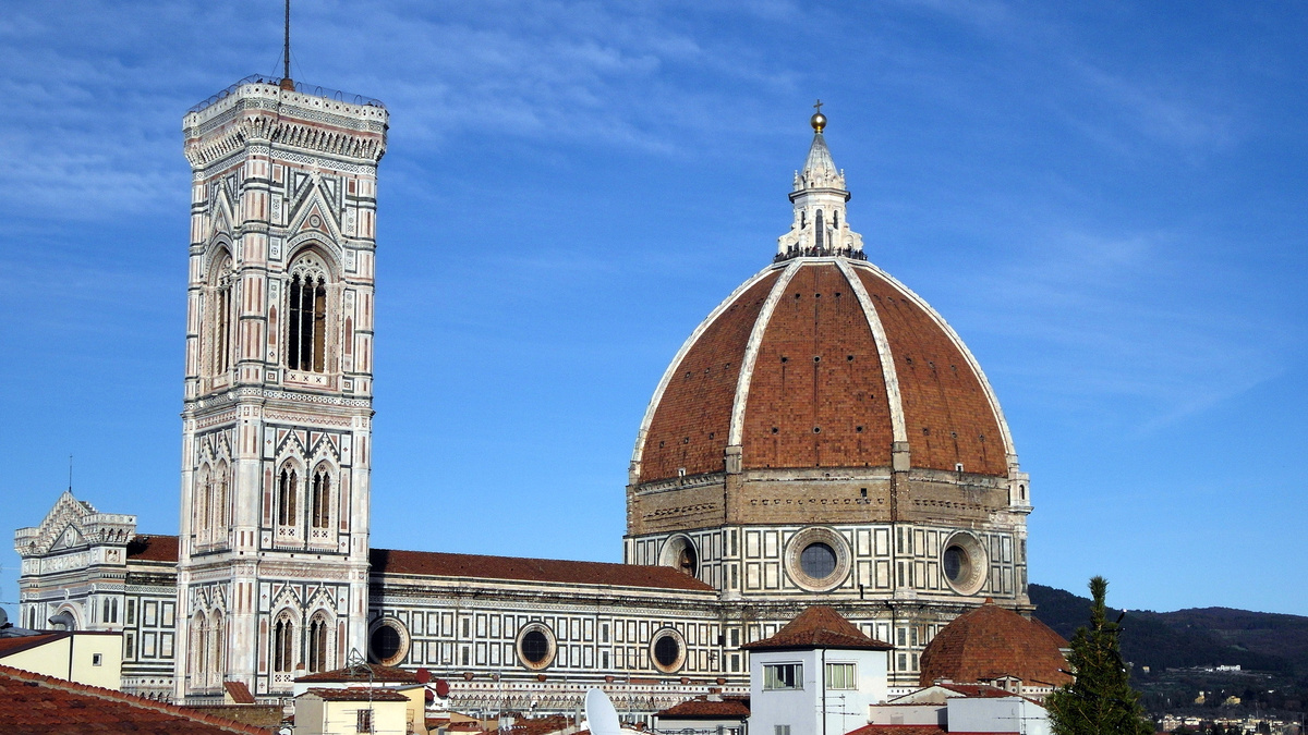 Купол Дуомо во Флоренции, Италия (Санта-Мария-дель-Фьоре)