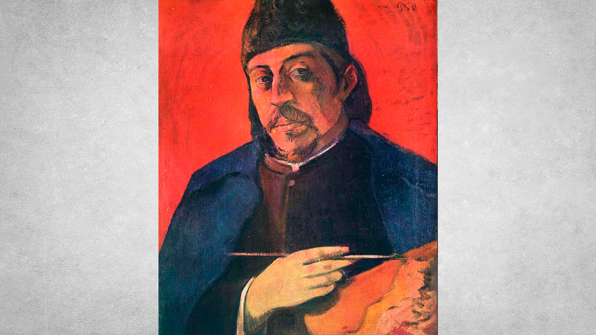 Поль Гоген – Автопортрет с палитрой, 1891 г.