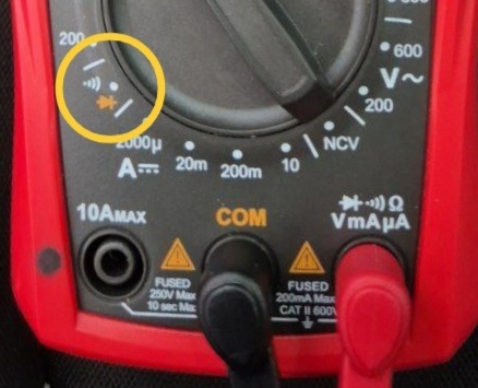 Режим проверки диодов и прозвона. 
