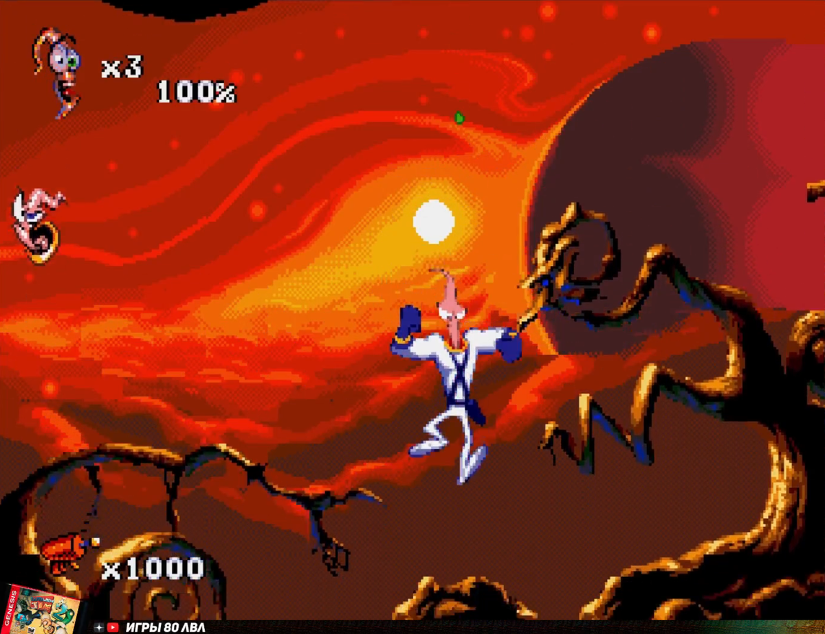 Червяк Джим 2 Сега Начало