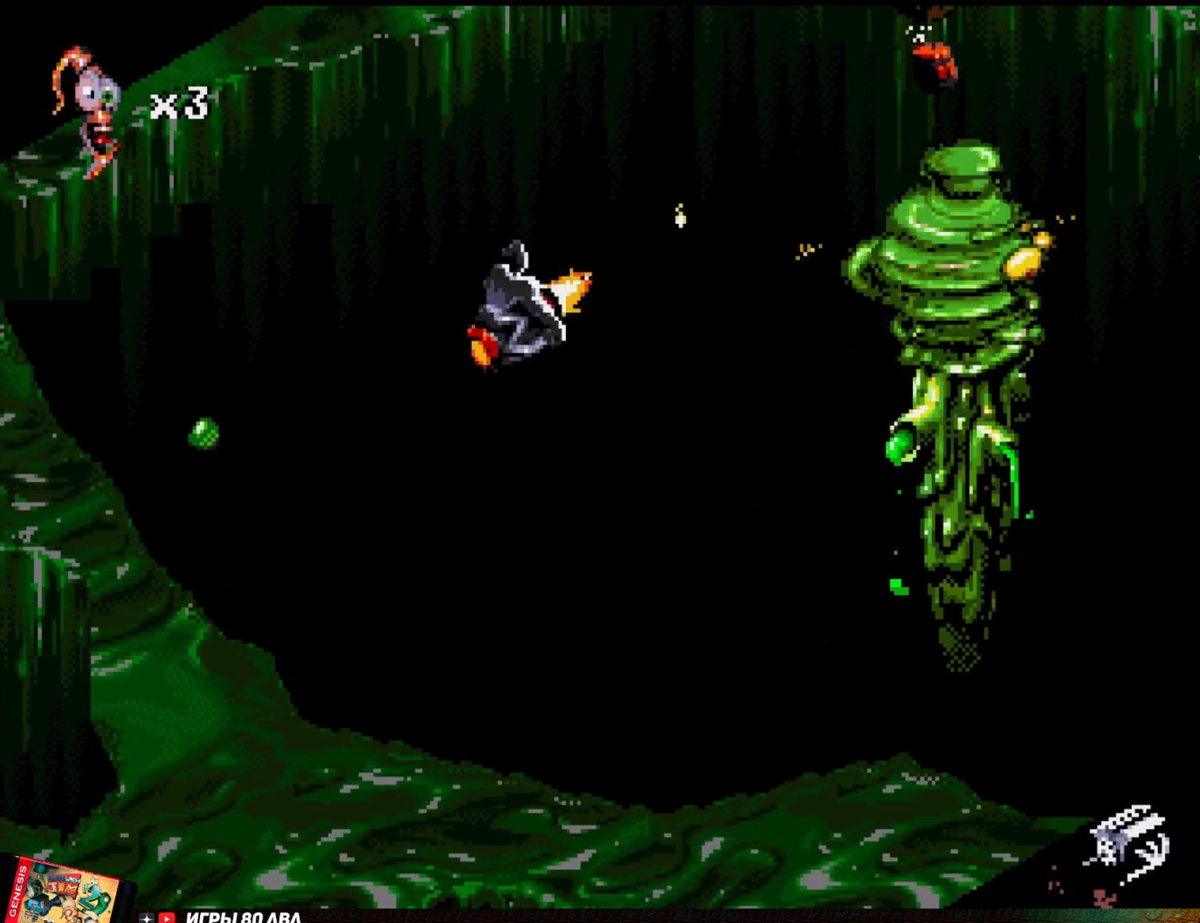 Довезли шар с бомбой Червяк Джим 2 Сега