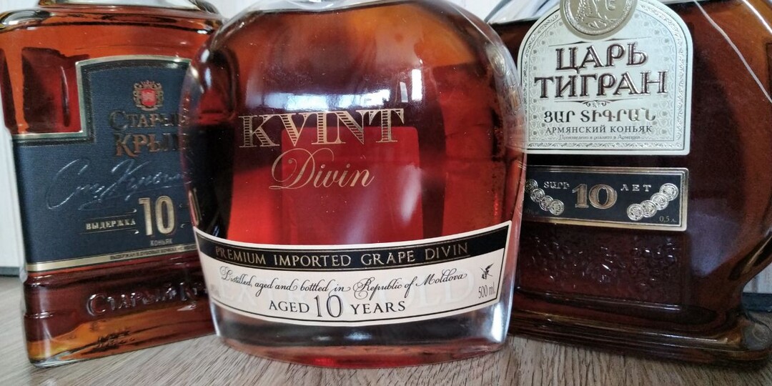 10-летние коньяки: Старый Крым, Царь Тигран, Divin Коллекционный