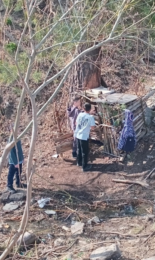 Шалаш в овраге