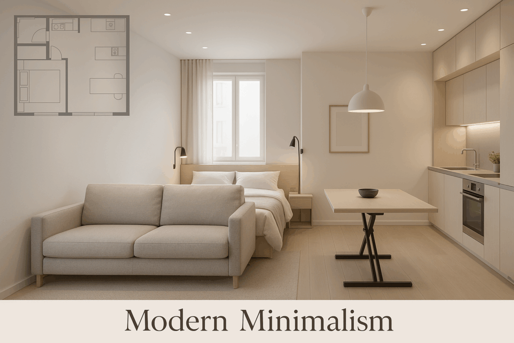    Однокомнатная квартира современный стиль и экономия пространства Keri