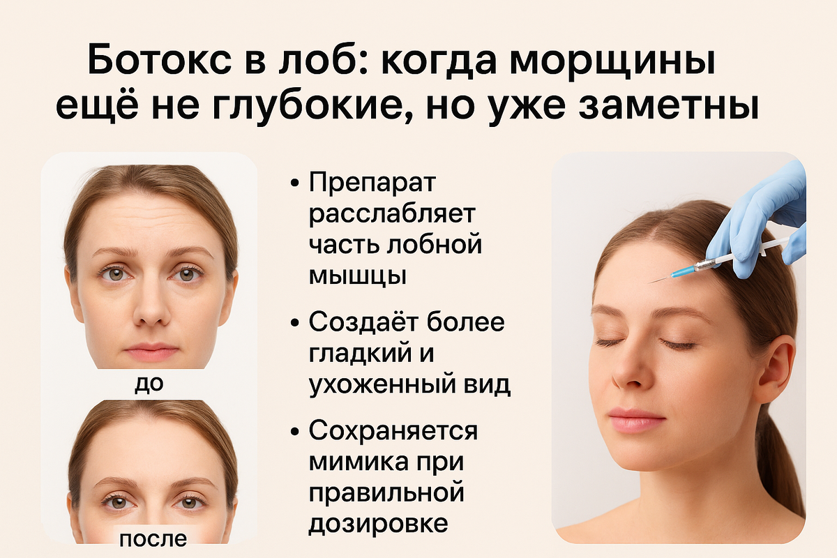 Ботокс в лоб: когда морщины ещё не глубокие, но уже заметны