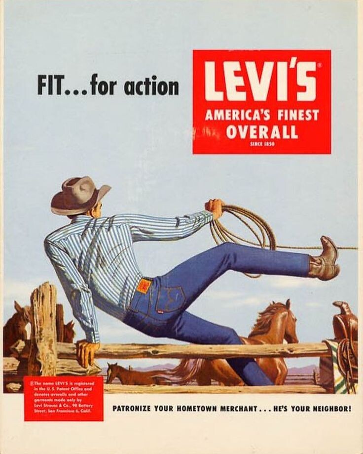 Реклама Levi Strauss с ковбоем