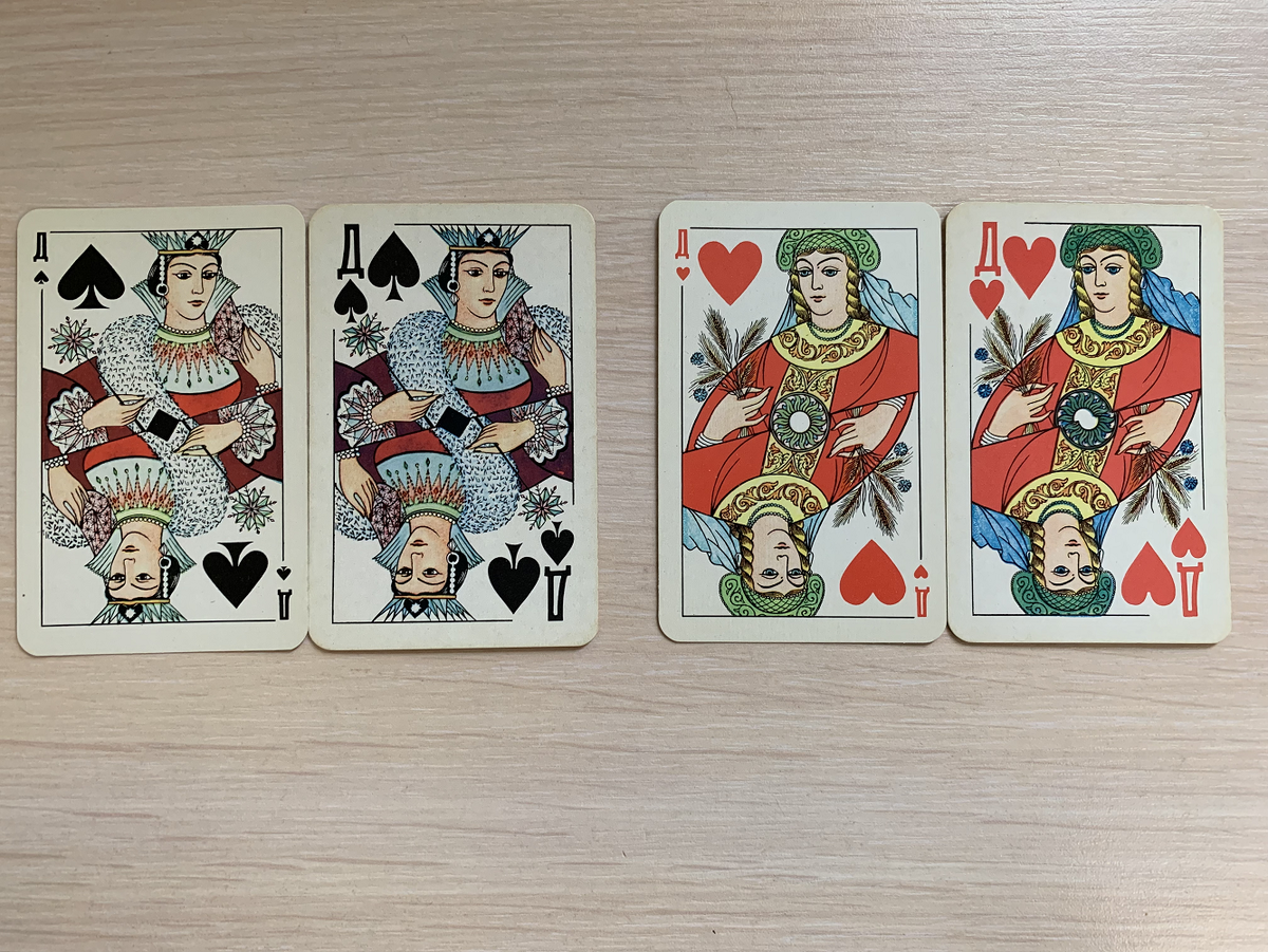 Сравнение дам колод 1982 и 1996 г. Видно, разъехались центральные элементы.