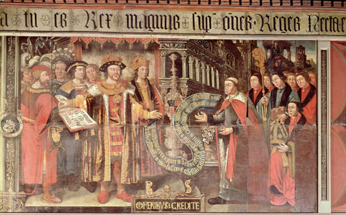 Генрих VIII посещает епископа Чичестера в замке Эмберли в 1526 году | Фото: Bridgeman Images