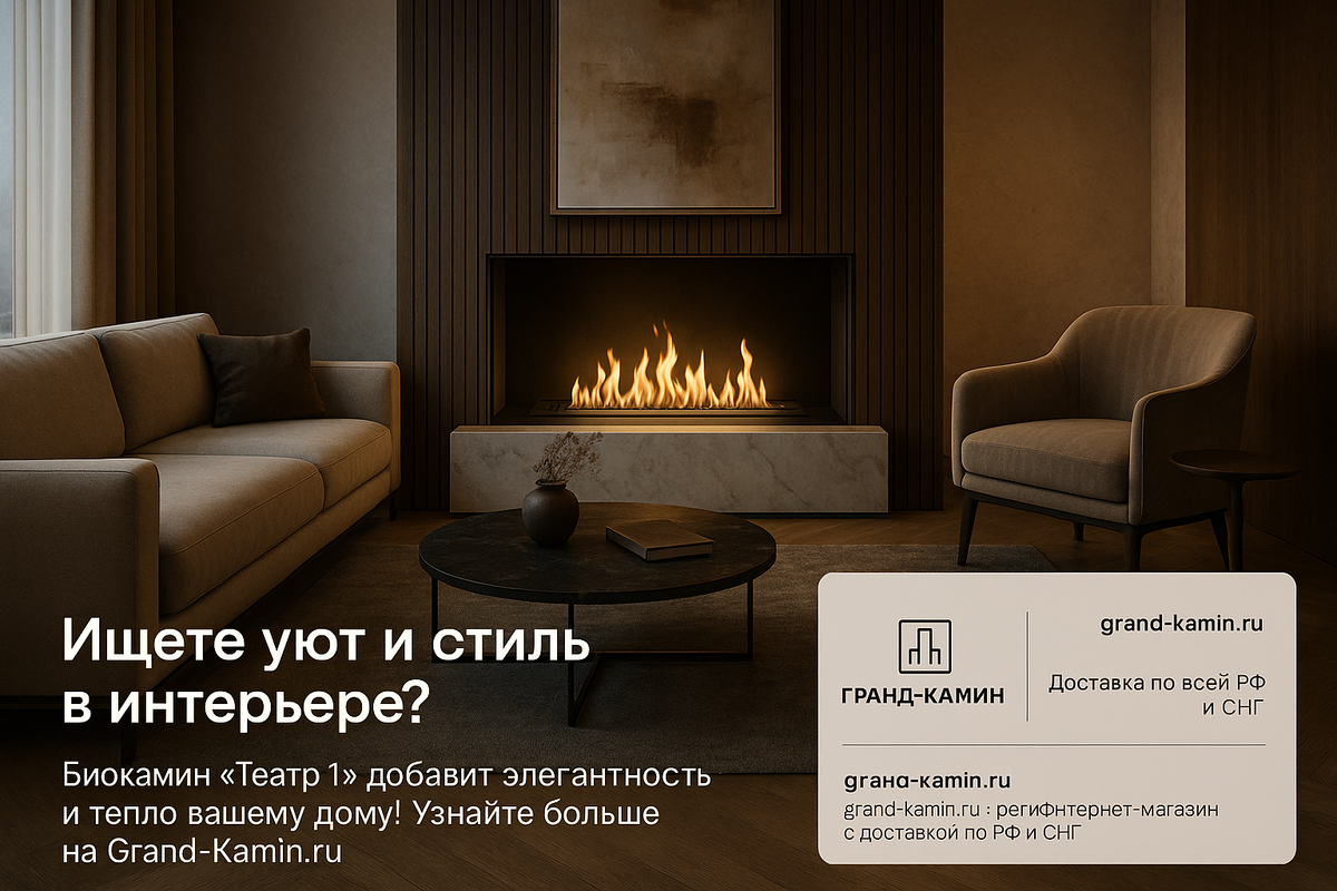    Как биокамин "Театр 1" превращает ваш дом в стильное и уютное пространство без лишних затрат времени и усилий Kamin
