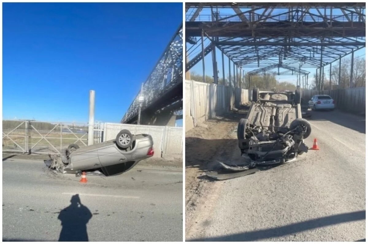    Водитель перевернувшегося авто скрылся с места ДТП в Омске