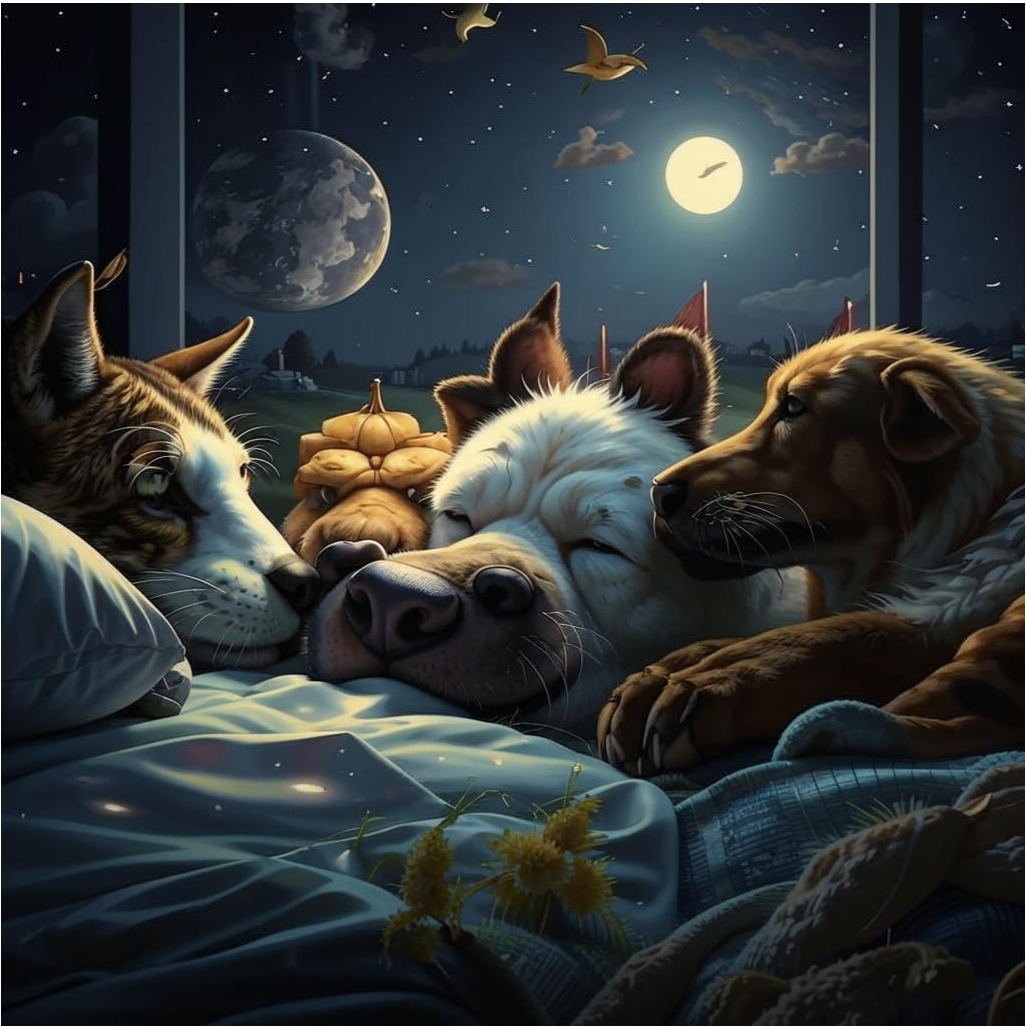 Изображение создано нейросетью Kandinsky , правообладатель ПАО Сбербанк© Животные не дали спать