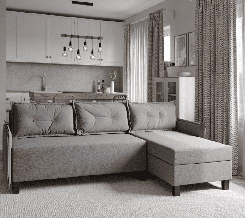 Угловой диван-кровать Kirkas Malmo серый 90
