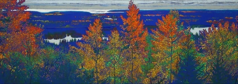 А. Нестерова. Вид на Белое море с горы Секирной. 2021.