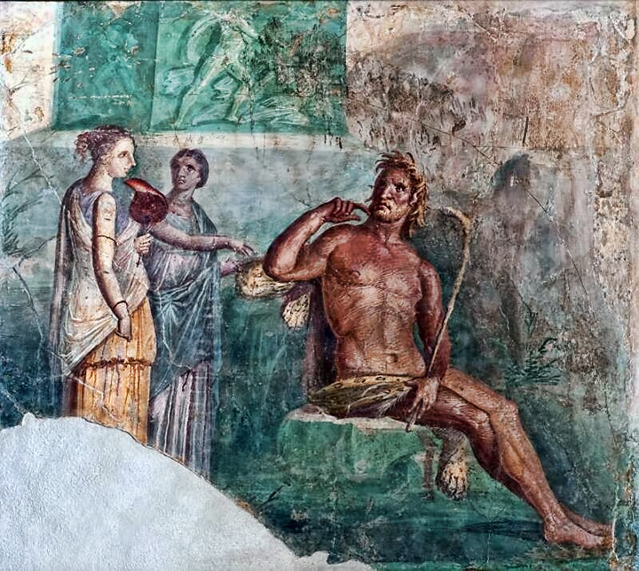 Фреска «Полифем и Галатея» с виллы в королевских конюшнях в Портичи в Помпеях.
