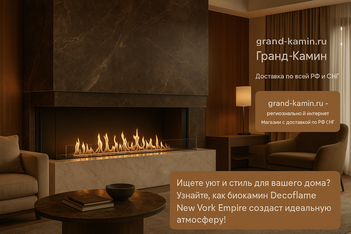    Биокамин Decoflame New York Empire: как создать уют и стиль в вашем доме за 5 простых шагов Kamin