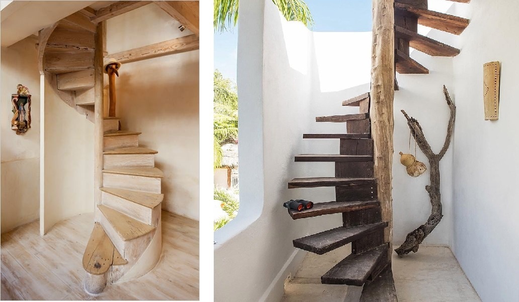    Винтовые лестницы выглядят легко, но насколько просто будет ими пользоваться? Фото: pinterest.ru