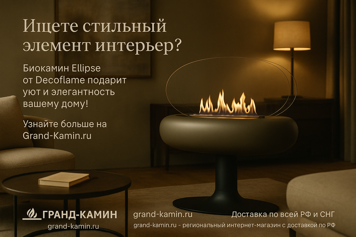    Как биокамин Ellipse от Decoflame превратит ваш дом в уютный оазис стиля и тепла Kamin