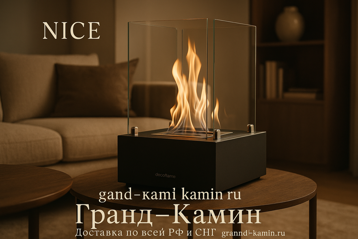    Преобразите свой интерьер с биокамином Nice: идеальный уют и стиль по доступной цене! Kamin