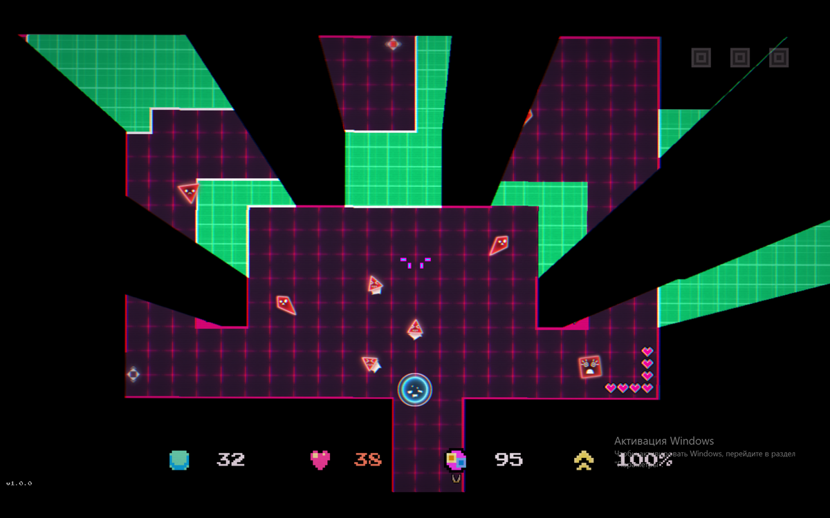 Неон, минимализм и угловатость персонажей в совокупности дают притягательный художетсвенный стиль