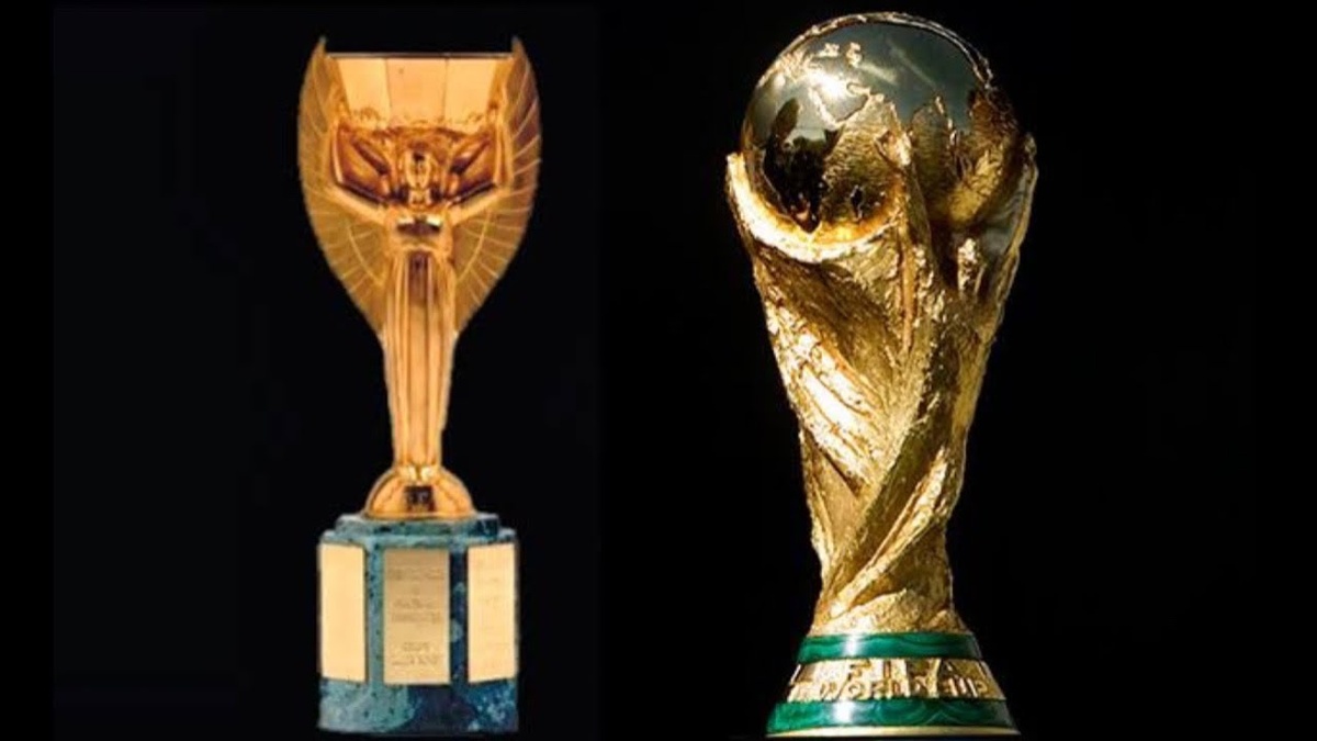 Кубок мира до 1974 г (слева), современный кубок (справа)