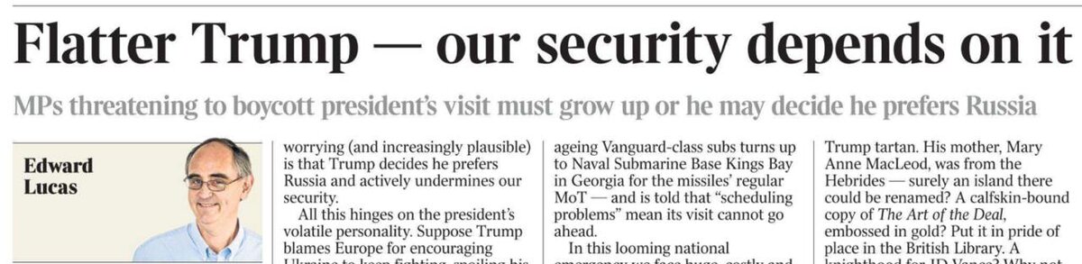    В Британии в страхе схватки с Россией призывают политиков «пресмыкаться» перед Трампом