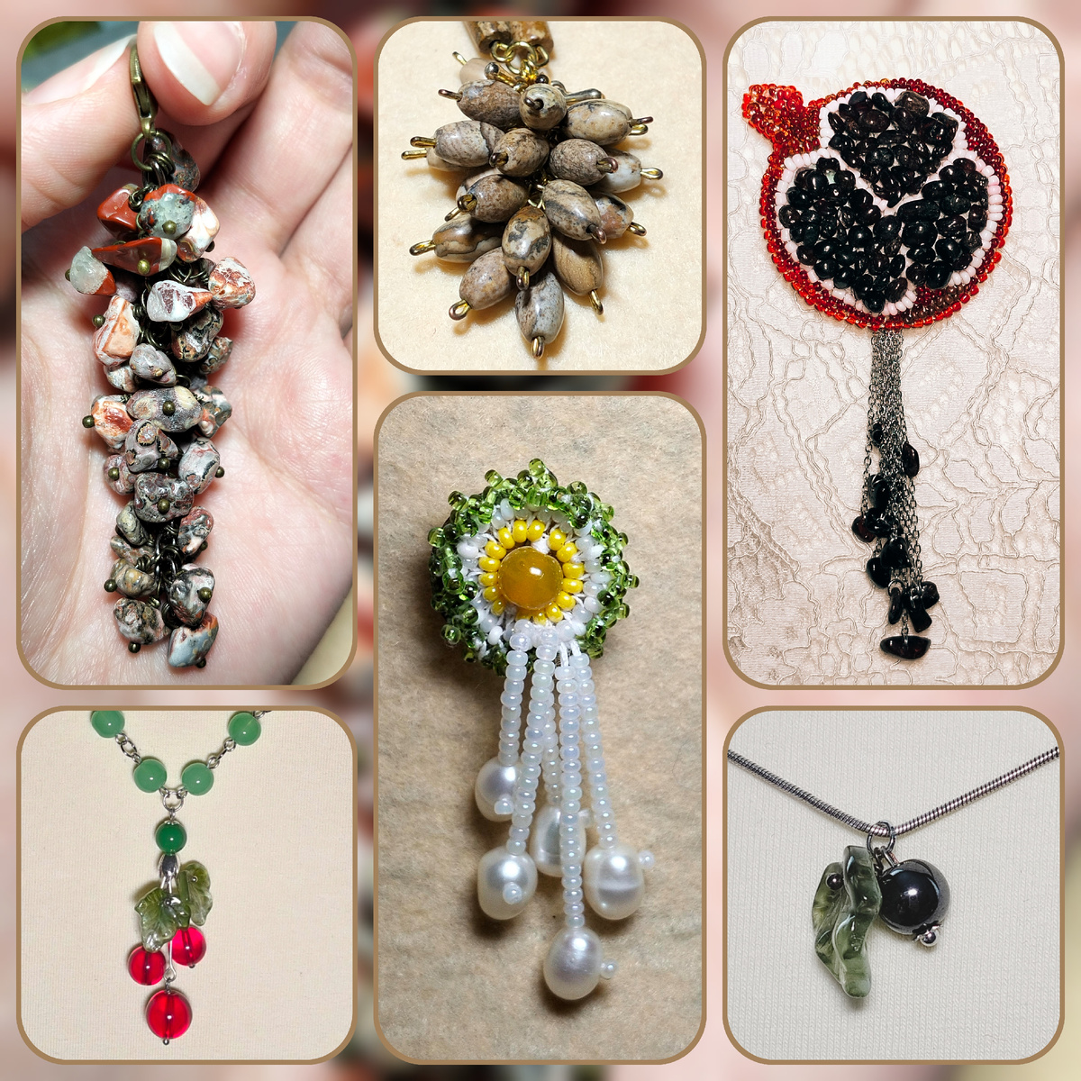 Грозди фантазийные и  подвески «ягоды»