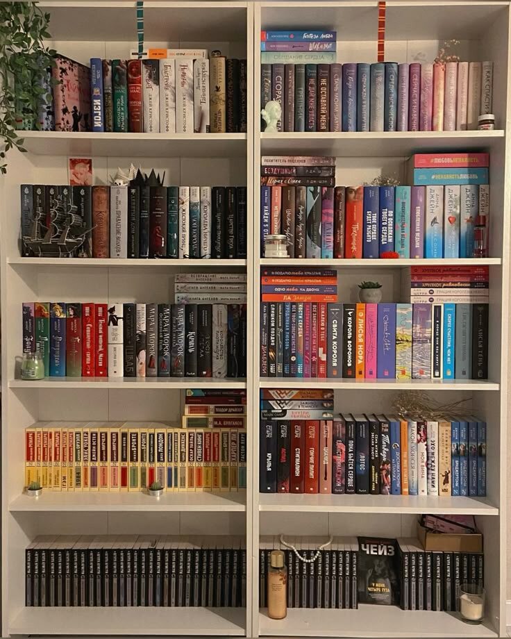 стеллаж с кучей популярных букток-книг