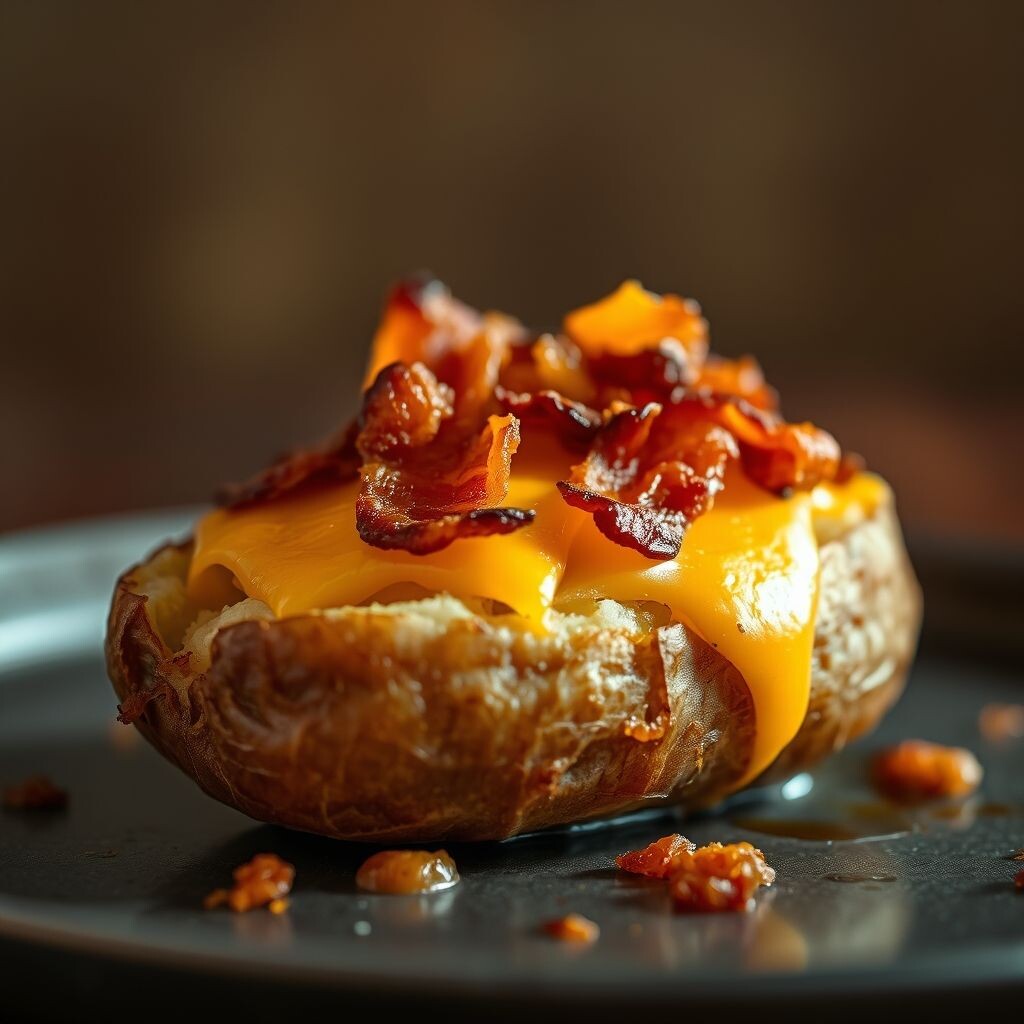 Запечённый картофель с сыром и беконом