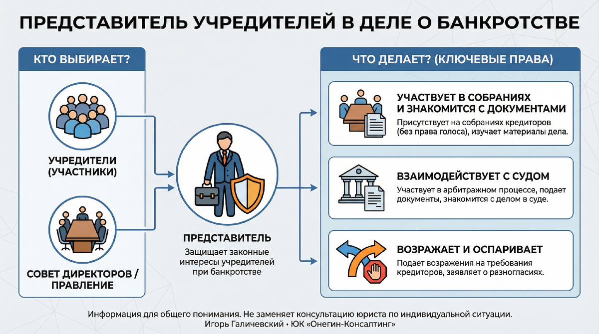 Представитель учредителей (участников) должника. Инфографика.