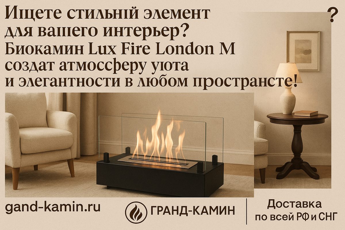    Биокамин Lux Fire Лондон M: Как создать элегантный интерьер и уют в вашем доме за 5 шагов Kamin
