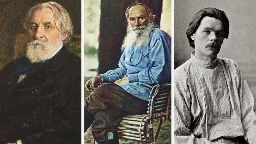 Иван Тургенев, Лев Толстой, Максим Горький