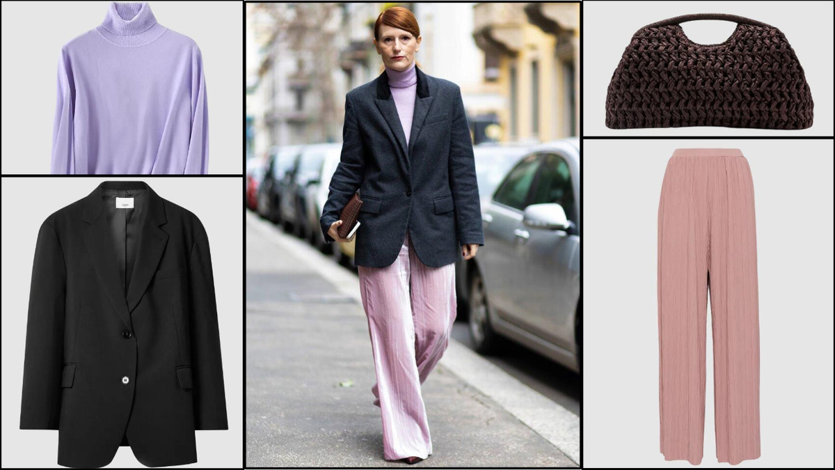 Нежно-розовые брюки и классический мужской пиджак